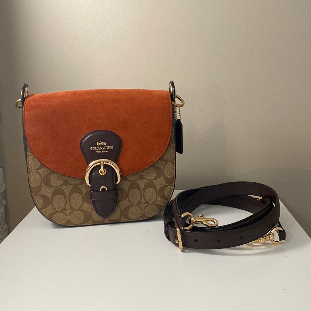 Coach Medium Kleo Shoulder/Crossbody bag - signature, suede & leather